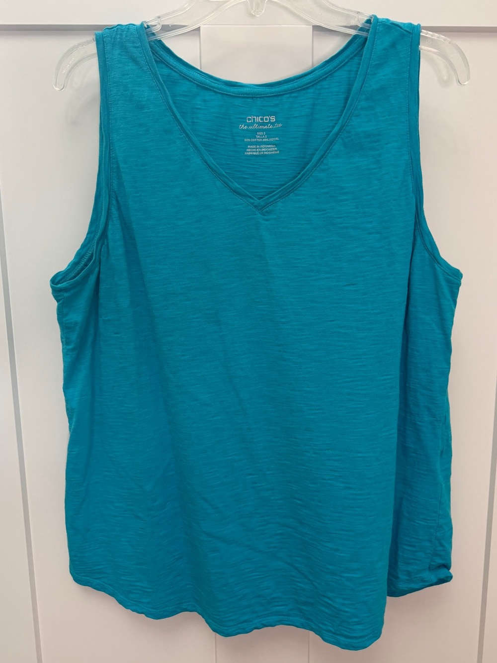Chico's Bright Teal V-Neck Sleeveless Tank